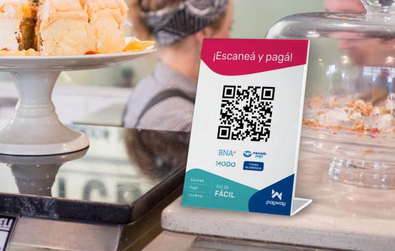 Señalización con código QR de Payway para cobrar desde la app